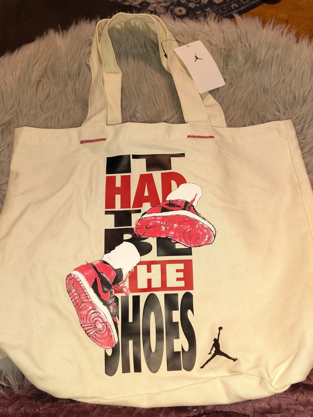 NWT Michael Jordan It Had To Be The Shoes Zippered Tote Bag 9A0755 ZZ Streetwear